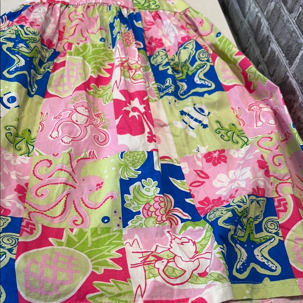 Girls Colorful Sleeveless halter Dress with Tropical Print - Picture 2 of 8